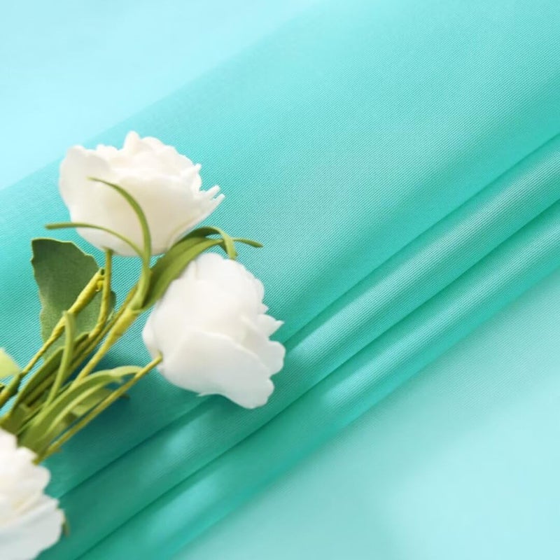 SpaceDresser Sheer Voile Window Treatment Rod Pocket Curtain Panels for Kitchen Bedroom Living Room Drapes Sunlight Filtering Privacy Semi Home Decor Assorted Colors Sizes (Turquoise, 52 W x 84 L) - Image 5